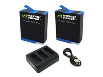 Wasabi Power GoPro Hero 9/10/11/12 Black Battery (2-Pack) and Triple Charger