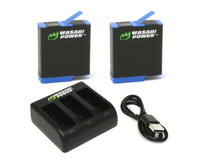 Wasabi Power GoPro HERO8 Battery (2-Pack) and Triple Charger Compatible with HERO7 Black, HERO6