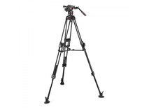 Manfrotto 608 Nitrotech Fluid Head with 645 FAST Twin Aluminum Video Tripod System And Bag