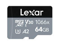 Lexar 64GB Professional 1066x UHS-I microSDXC Memory Card with SD Adapter (SILVER Series)