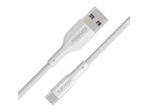 Promate USB-A to USB-C Super Flexible Cable (White, 1m)
