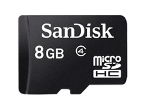 SanDisk 8GB microSDHC Memory Card Class 4 With SD Adapter