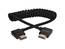 Kondor Blue Coiled Right-Angle High-Speed HDMI Cable, Black 30-60cm (12-24")