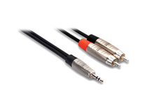 Hosa HMR-003Y REAN 3.5mm TRS to Dual RCA Pro Stereo Breakout Cable-3'