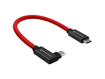 Kondor Blue Right-Angle USB-C 3.1 Gen 2 Cable (20cm, Cardinal Red)