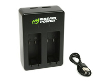 Wasabi Power Dual-Bay Battery Charger with USB Cable for GoPro MAX Batteries