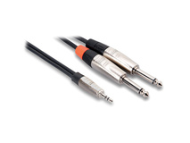 Hosa HMP-006Y REAN 3.5mm TRS to Dual 1/4" TS Pro Stereo Breakout Cable - 6'