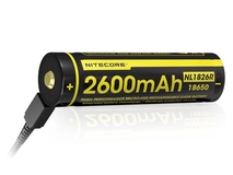 NITECORE NL1826R Li-Ion USB Rechargeable Battery 18650 (2600mAh) - Open Box Special