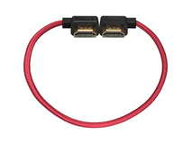 Kondor Blue Right-Angle to Left-Angle High-Speed HDMI Cable (Cardinal Red, 25cm)