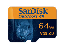 SanDisk 64GB Outdoors 4K UHS-I microSDXC Memory Card with SD Adapter