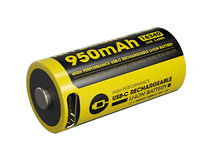 Nitecore NL169R 16340 Li-Ion Rechargeable Battery with USB-C Charge Port (3.6V, 950mAh)