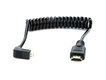 Atomos Micro HDMI Right Angle to Full HDMI Coiled Cable (30-45 cm)