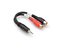 Hosa YRA-154 Stereo 3.5mm Mini Phone Male to 2 RCA Female Y-Cable - 6"