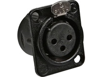 Neutrik NC3FDLB1 Three-Pin Female Chassis-Mount XLR Connector- Black/Gold