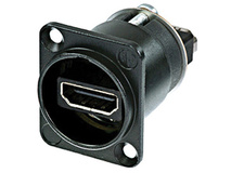Neutrik NAHDMI-W-B HDMI 1.3 Feed Through Adapter D-Shape Housing IP65 (Black Chromium)