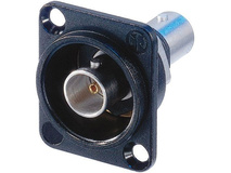 Neutrik NBB75DFIB Isolated BNC Chassis Connector in D-Shape Housing (Black Chrome)