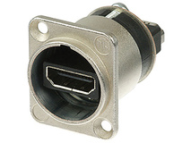 Neutrik HDMI 1.3 Feed Through Adapter D-Shape Housing IP65 (Nickel)