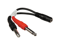 Hosa YMP-434 Stereo Mini (3.5mm) Female to 2x 1/4" Mono Male Y-Cable - 6"