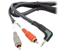 Hosa CMR-203R Mini to RCA Breakout Cable (Angled) 3ft
