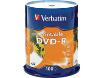 Verbatim DVD-R 4.7GB 16X White Inkjet Printable 100-pack Spindle