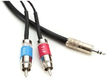 Pro Co Sound Stereo Mini (3.5mm) to 2 RCA Male Soundcard Patch Y-Cable - 10'
