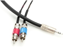 Pro Co Sound Stereo Mini (3.5mm) to 2 RCA Male Soundcard Patch Y-Cable - 20'